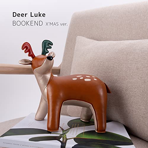 Zuny, Special Bookend (Deer Luke) Tan+Pearl Gold-2022 X'Mas - color: Deer Luke X’mas