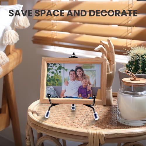 Chumia 18 Pcs Anti Slip Plate Stands for Display, Black Iron Easel Plate Holder Picture Frame Holder Stand for Display Decorative Photo Tabletop Artwork(6 Inch) - size: 6 Inch