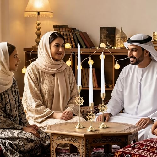 Ceenna 3 Pcs Ramadan Candle Holders, 3 Size Mosque Candlestick Holders, Gold Candle Holder for Eid Mubarak Ramadan Decorations Table Centerpiece Mantel Decor Housewarming Gifts - style: Mosque