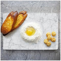 Yew & Tulip 16"x10" White Marble Board with Non-Slip Rubber Feet - Dough Pastry and Cutting Board
