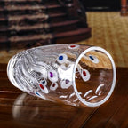 Unique Hand Painted Colorful Peacock Shaped Crystal Glass Vase-11 inch Tall. - color: Colorful