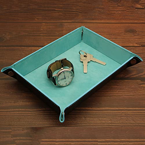 Valet Organizer - Catchall Tray for Jewelry, Wallets, Watches, Keys, Coins, Phones, Glasses - Perfect for Nightstand, Desk, Entryway - color: Light Blue