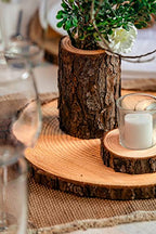 Set of 10 Large Wood Slices (11-13”) – Rustic Wooden Rounds for Wedding Centerpieces, Event Decor, and Table Centerpieces - size: Set of 10 Large (11-13")