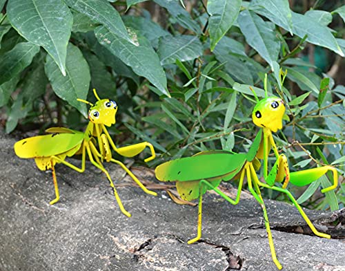 GIFTME 5 Metal Mantis Garden Yard Art Decor,Praying Mantis Outdoor Wall Decor for Garden,Patio,Tree,Fence,Lawn Ornaments Set of 2 - style: Mantis