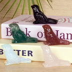 Black Obsidian Crystal Bird Carving Hand Carved Gemstone Bird Figurine 2.4 Inch Polished Animal Sculpture Healing Stone Home Office Desk Decoration Gift Collection - color: Obsidian Bird
