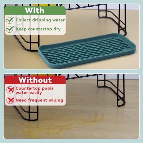 Drip Tray for Drink Dispenser, 1 Pack Blue Non-slip Drip Pan for DD&HAPP Glass Drink Dispenser - color: Blue 1 Pack