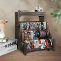 LadyRosian 4 Tier Wooden Bracelet Holder, Bangle Watch Necklace Display Storage Jewelry Holder Stand Display Organizer (Brown-box) - color: Brown 4-Tier Box
