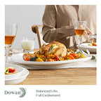 DOWAN Large Serving Platter, 16"/14"/12" Porcelain Platters for Entertaining Wedding Party, White Oval Plates Set of 3, Serving Dishes for Serving Food, Housewarming Gifts - color: Ellipse