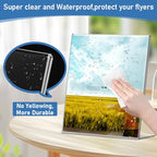 Acrylic Sign Holder 8.5x11 Inches, 10 Pack Clear Plastic Table Flyer Display Stand, L-Shape Vertical Menu Paper Holder Stand, Clear Picture Photo Flyer Display Stand for Restaurants, Store Fair,Office - size: 10 Pack-L Shape-8.5X11