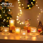 Hewory Glass Hurricane Candle Holder Set of 12, Clear Glass Candle Holders for Pillar Candles Floating Candles, 4 inch Glass Cylinder Hurricane Vases for Centerpieces Wedding Christmas Home Decor - size: 4 inch-12PCS