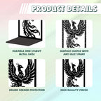 Peacoblue Metal Bookends for Shelves, Modern Decorative Heavy Duty Study Book Ends Stoppers for Office, Desk, Shelf, Room 5.3"x4.3"x7.9" Cast Iron Simple Tall Bookends 1 Pair (Phoenix) - style: Phoenix