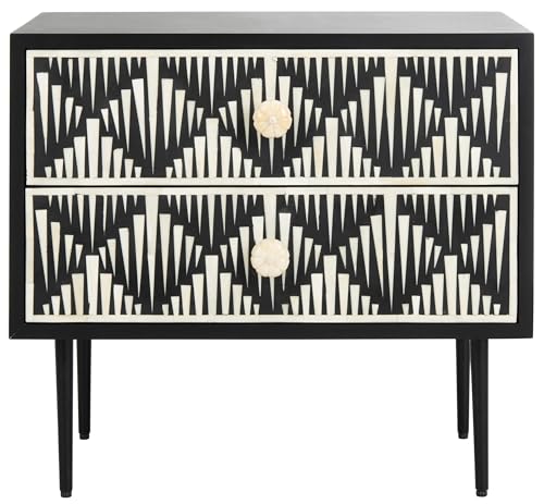 Safavieh Couture Tessie Black Bone Inlay 2-drawer Storage Nightstand