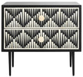 Safavieh Couture Tessie Black Bone Inlay 2-drawer Storage Nightstand