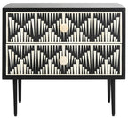 Safavieh Couture Tessie Black Bone Inlay 2-drawer Storage Nightstand