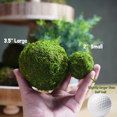 BYHER Natural Green Moss Decorative Ball,Handmade (2"-Set of 12) - size: Small-2"-Set of 12
