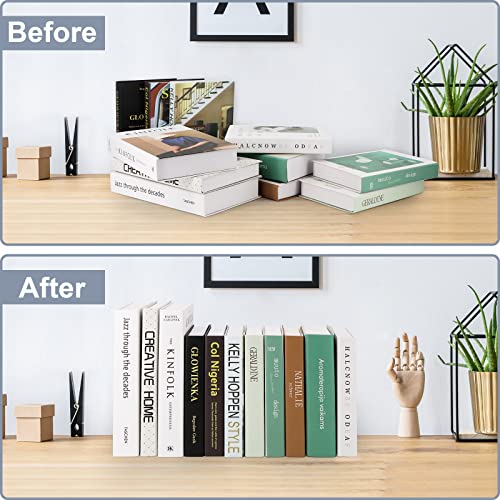 Acrylic Bookends 2 Pieces, VFINE Book Ends for Shelves, Clear Bookends for Shelves Decor Book Ends for Desktop Organizer, Book Stopper for Home Office School Supplies, 7 * 4.8 * 4.75 inch - color: Clear Bookedns 2 Pieces