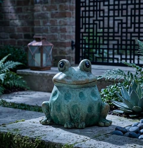 Napco Imports Decorative 3 Inch Indoor or Outdoor Sculpture Figurine Garden Statue Green Spotted Frog