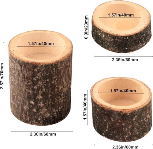 Set of 12 Wooden Tea Light Candle Holders, Personalized Natural Wooden Votive Vintage Tea Light Candle Holders for Rustic Centerpieces for Dining Table Wedding Party (Set of 12) - color: Set of 12