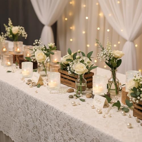 30 Pcs Clear Votive Candle Holders, Votive Candle Holders with Polka Dot Embossed for Table Centerpiece, Tealight Candle Holder for Weddings, Home Decor, Baby Shower, Special Occasions - color: Clear