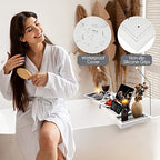 Foldable Bathtub Caddy Tray, Bamboo Bath Tub Tray Table for Tub with Wine Glass Holder Book Phone Tablet Holder with Extending Sides, Adjustable Bathroom Bathtub Free Soap Holder Gift Idea (White) - color: White