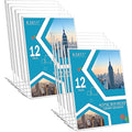 12 Pack Acrylic Sign Holder 8.5 x 11 Slant Back Acrylic Stands for Display Plexiglass Clear Acrylic Display Stands for Ad Frame, Picture Photo Frames, Promotions, Restaurants, Office, Store - size: Vertical 12 Pack 8.5x11''