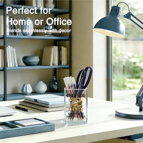 Only You Can Prevent Dumpster Fires Acrylic Organizer Pencil Pen Holder, Humorous Raccoon Trash Can Office Desk Accessory, Inspirational Appreciation Thank You Office Gifts for Coworker Boss - style: Only You