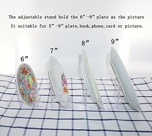 Artliving Two Part Adjustable Clear Acrylic Plastic Display Stand Easel (set of 6) - color: Transparent, size: suitable for 5"-9"