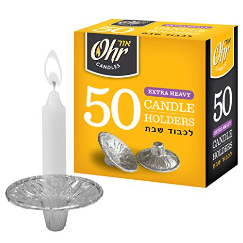 OHR Extra Heavy Disposable Aluminium Foil Candle Holder, Drip Cup Bobeches - 50 Pack