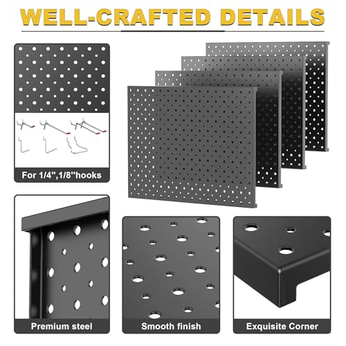 Ultrawall Pegboard Display Stand, Metal Tabletop Pegboard Display, Accessories Rack Organizer for Jewelry, Retail Stores, Craft Shows, 12"X16", 4pcs Black - size: 4Pack 12"X16"