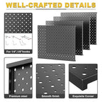 Ultrawall Pegboard Display Stand, Metal Tabletop Pegboard Display, Accessories Rack Organizer for Jewelry, Retail Stores, Craft Shows, 12"X16", 4pcs Black - size: 4Pack 12"X16"