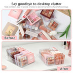 Makeup Organizer for Eyeshadow Palette and Lipstick Organizer, 7 Section Divided Makeup Palette Organizer for Lipstick Highlighter, Skincare Cosmetic Display Cases for Bathroom - style: 1-Pack