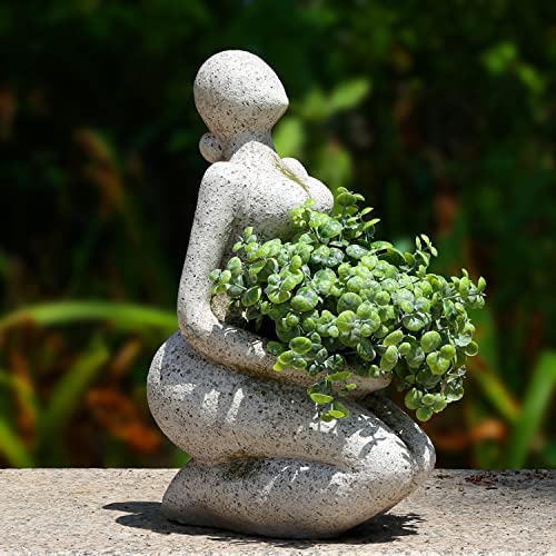 Large Planters for Outdoor Indoor Plants Head Face Planter Pot Unique Succulent Planters Flower Vase with Drainage Hole New Life - color: Woman