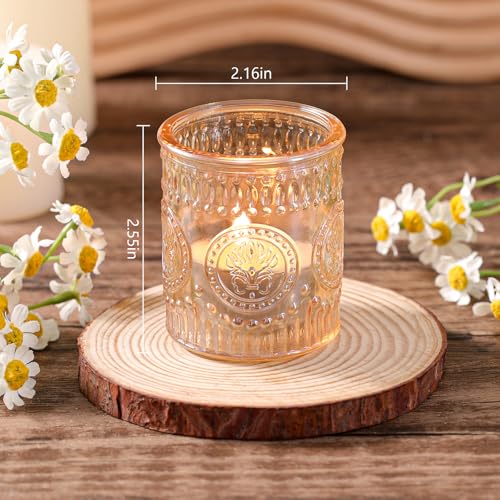 MATAHUM 12 Pcs Gold Votive Candle Holder, Glass Tealight Candle Holders for Wedding Table Centerpiece, Home Decor, Birdal Shower, Party - color: Gold, size: 12pcs