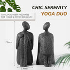 Yoga Decorative Bookends, Unique Book Ends to Hold Book - Artisanal Resin Figurines for Home & Office Elegance