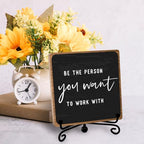 Inspirational Office Decor, Be The Person You Want to Work With Plaque, Office Gifts for Women Men Coworker, Motivational Office Table Desk Cubicles Accessories Decorations - style: Office Sign 02