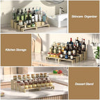2 Set Large Wooden Tiered Riser Display Stands for Vendor Events,Stackable Perfume Organizer Cologne Stand for Men Women,Wooden Cupcake Dessert Stand,Wood Dessert Table Display Set,Food Display Risers for Party（12-11.2-10.4-9.6IN）