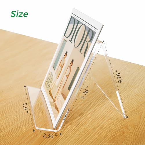 Acrylic Book Stand, Book Display Holder 6 x 9, Clear Acrylic Display Easel Transparent Display Stand Holder Tablet Holder for Album, CD, Magazine, Picture, Plate, Artworks, Phone, (2-Pack) - size: 2-Pack (6" x 9")
