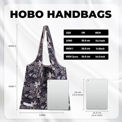 DGAZ Designer Shoulder Bags for Women, Luxury Tote Bag with Zipper, Large Shoulder Hobo Bags - color: Dark Fragrance
