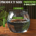 Geelin 3 Gallon Plastic Fish Tank Large Bowl Shatterproof with Crystal Clear Clarity for Terrarium, Flower Vase Centerpiece Gift for Fish Lovers (Round) - size: 3 Gallon, style: Round