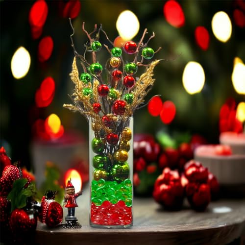 HappyFiller 630 PCS Green Color Acrylic Gems Plastic Flat Marbles Gemstones for Vase Fillers,Party Confetti Table Scatters Aquarium Fish Tank Fishbowl Pebbles Stones,Arts Crafts - color: Dark Green