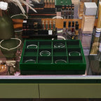 12 Grids Velvet Jewelry Tray Bracelet Trays Bangle Holder for Bracelet Bangle Earring Ring Display Storage (Green) - size: 12 Grid for Bracelet/Bangle