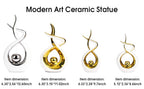 Querro Modern Abstract Ceramic Statue - Elegant White & Gold Decor for Home Living Room, Dining Table Centerpiece & Office Shelf | Luxury Aesthetic Sculpture(Extra Large) - size: Extra Large