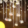 24 Sets Hanging Glass Candle Holder Wedding Glass Globe with Acrylic Gems Bead Garland Tea Light Holder Orbs Container for Flower Plants Micro Landscape DIY Xmas Tree Party Decoration 2.36 Inch