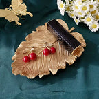 Jewelry Dish, Resin Small Leaf Shaped Ring Holder Jewelry Organizer, Trinket Dish Mini Tray for Christmas Birthday Wedding Gifts - color: Elm Leaf
