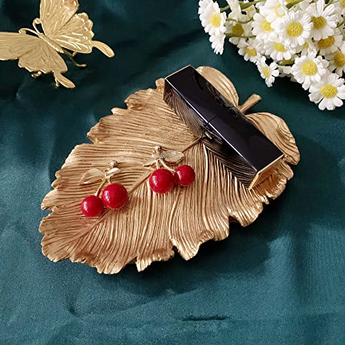 Jewelry Dish, Resin Small Leaf Shaped Ring Holder Jewelry Organizer, Trinket Dish Mini Tray for Christmas Birthday Wedding Gifts - color: Elm Leaf