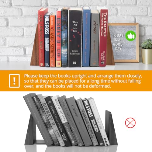 DRELIFAM Walnut Book Ends Heavy Duty Handmade Bookends for Shelves Book Ends Decorative to Hold Heavy Books (Walnut Wood Large) - color: Large Walnut Wood