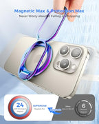 SUPERONE [2025 Upgraded] Mag Safe Phone Ring Holder, Adjustable Magnetic Kickstand & Removable Phone Grip Compatible with Wireless Charging Only for iPhone 17 & 16 & 15 & 14 & 13 Series (Colorful) - color: Colorful