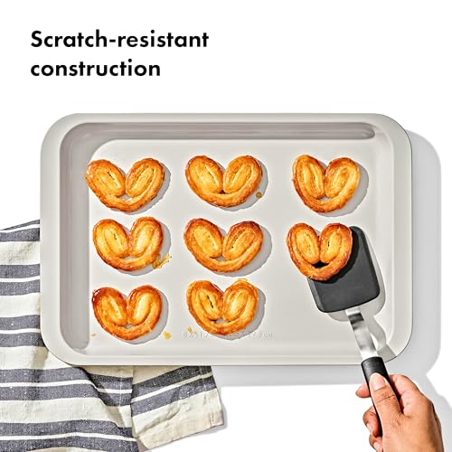 OXO Good Grips Non-Stick Pro Ceramic Coated Metal Bakeware Quarter Sheet Pan – Biscuit - color: Biscuit, size: Quarter Sheet Pan