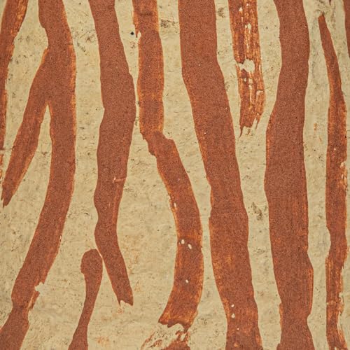Creative Co-Op Round Decorative Hand-Painted Paper Mache Taper Holder, Brown and Beige