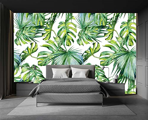 Cliouar-Wall Mural Wallpaper for Bedroom Living Room 3D Mural Monstera Tropical Plant Green Plant Banana Leaf Palm Leaf 103" x 69" (Not Self-Adhesive) - color: Murals-13, size: 103" x 69"